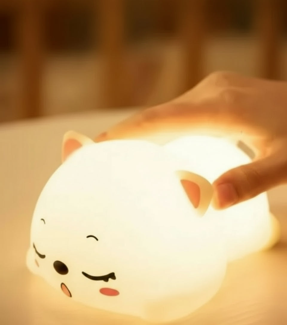 Silicon Snoring Cat Night Light Night Lamp