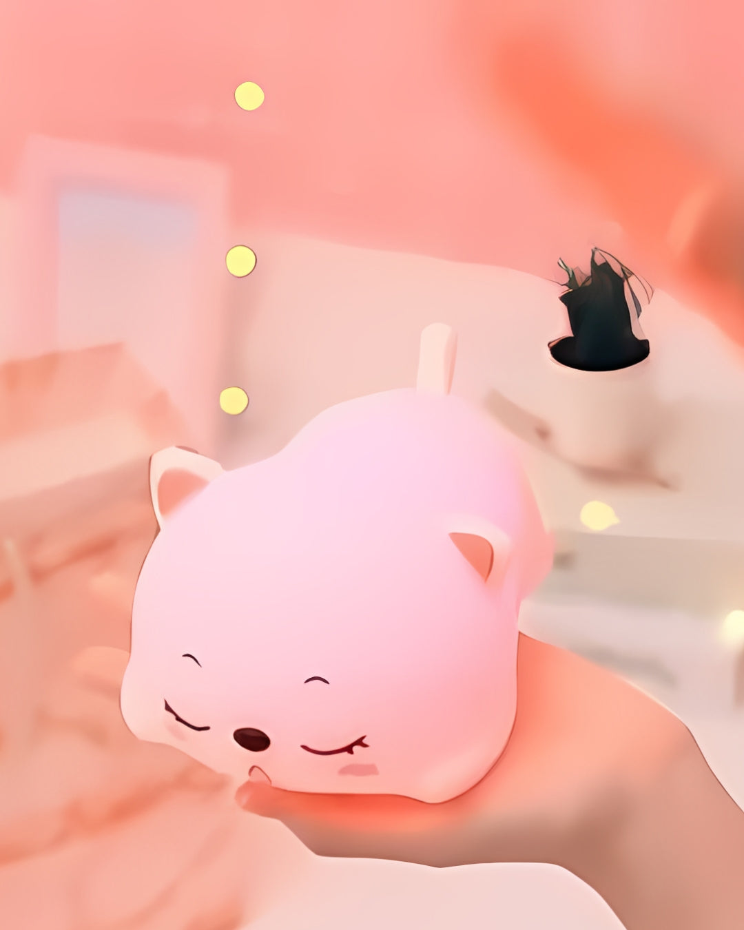 Silicon Snoring Cat Night Light Night Lamp